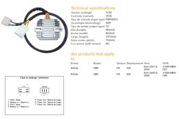 DZE REGULATOR NAPIĘCIA HONDA CBR 600F F4 '01-'06 (35A) (31600-MBW-D21) (ESR431) (SH678PA)