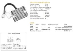 DZE REGULATOR NAPIĘCIA HONDA CBR1100XX '99-'00 (31600-MAT-E01) (SH579C-12) (ESR684)