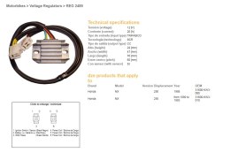 DZE REGULATOR NAPIĘCIA HONDA NX 250 '88-'93 (31600-KW3-000, 31600-KW3-010)