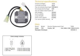 DZE REGULATOR NAPIĘCIA HONDA TRX 300 FOURTRAX '88-'92 (SH532B-12) (31600-HC4-010) (ESR125)