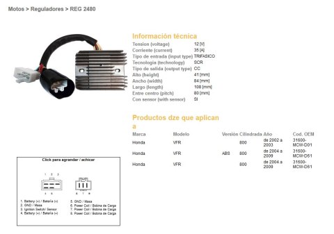DZE REGULATOR NAPIĘCIA HONDA VFR 800 '02-'09 (35A) (31600-MCW-D61) (ESR438) DZE REGULATOR NAPIĘCIA HONDA VFR 800 '02-'09 (35A) (31600-MCW-D61) (ESR438)