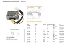 DZE REGULATOR NAPIĘCIA KAWASAKI KZ 250 '80; KZ 440LTD '80-'83; KZ 650/750 '80; KZ 1000LTD '80-'83 (SH222-12)