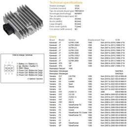 DZE REGULATOR NAPIĘCIA KAWASAKI STX 1200 '03-'07; STX 1500 '07-'19; YAMAHA ELT/ER/EX/FAT/FX/FZ/GP/JD 1000/1050/1100