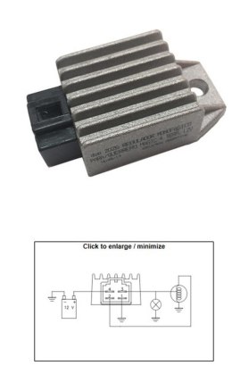 DZE REGULATOR NAPIĘCIA KYMCO 50 AGILITY; PEOPLE; SUPER 9; TOP BOY (12V/8A) (ESR019)