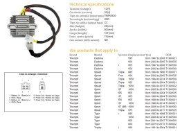 DZE REGULATOR NAPIĘCIA TRIUMPH DAYTONA 600/650 '02-'05; DAYTONA 955I '97-'06; SPRINT 955RS/ST '99-'04; SPRINT 1050 '06-'14; STRE