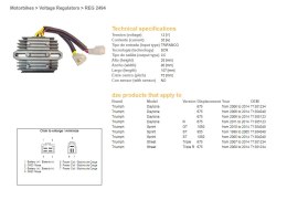 DZE REGULATOR NAPIĘCIA TRIUMPH DAYTONA 675 '06-'14; SPRINT 995/1050 '99-'14; STREET TRIPLE 675 '07-'14 (T1301234, T1304040, T130