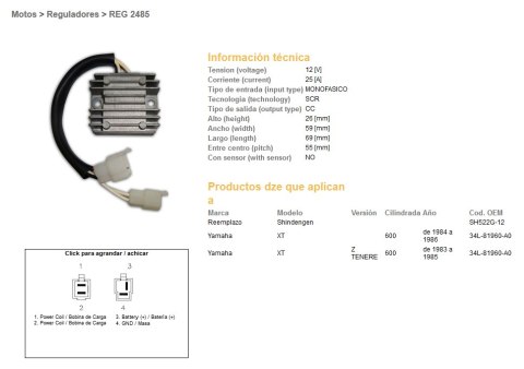 DZE REGULATOR NAPIĘCIA YAMAHA XT 600Z TENERE '83-'86 (34L-81960-A0) (SH522G-12) DZE REGULATOR NAPIĘCIA YAMAHA XT 600Z TENERE '83-'86 (34L-81960-A0) (SH522G-12)