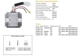 DZE REGULATOR NAPIĘCIA YAMAHA YFB 250 TIMBERWOLF '94-'96; YFM 350 BIG BEAR '95-'96; YFM 400 KODIAK '92-'95 (4GB-81960-00-00)