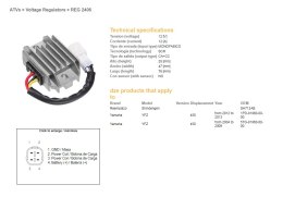 DZE REGULATOR NAPIĘCIA YAMAHA YFZ 450 '04-'09; YFZ 450 '12-'13 (SH712AB) (5TG-81960-00-00) (1PD-81960-00-00) (12A)