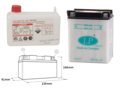 LANDPORT AKUMULATOR YB14L-A2 (MD LB14L-A2) 12V 14AH 135X91X167 OBSŁUGOWY - ELEKTROLIT OSOBNO (4) UE2019/1148 LANDPORT AKUMULATOR YB14L-A2 (MD LB14L-A2) 12V 14AH 135X91X167 OBSŁUGOWY - ELEKTROLIT OSOBNO (4) UE2019/1148