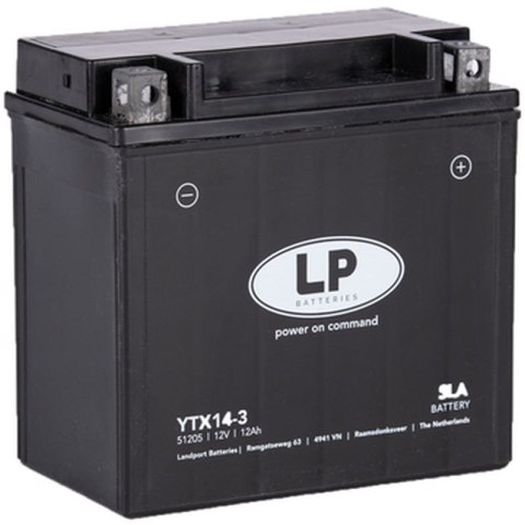 LANDPORT AKUMULATOR YTX14-3 (MS LTX14-3) 12V 12AH (150X87X146MM) SLA BEZOBSŁUGOWY - ZALANY (4) LANDPORT AKUMULATOR YTX14-3 (MS LTX14-3) 12V 12AH (150X87X146MM) SLA BEZOBSŁUGOWY - ZALANY (4)