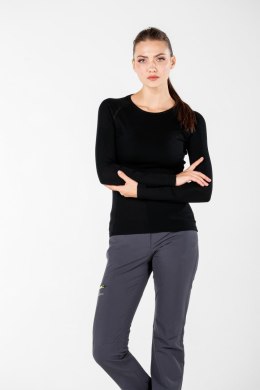 WOOLONA ALIZE KOSZULKA TERMOAKTYWNA DAMSKA Z DŁUGIM RĘKAWEM (100% WEŁNY MERINO) KOLOR CZARNY ROZMIAR M