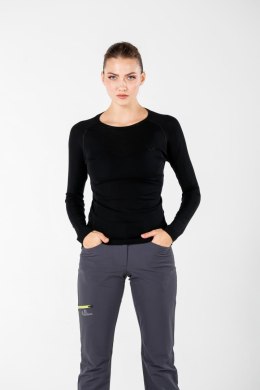 WOOLONA ALIZE KOSZULKA TERMOAKTYWNA DAMSKA Z DŁUGIM RĘKAWEM (100% WEŁNY MERINO) KOLOR CZARNY ROZMIAR M