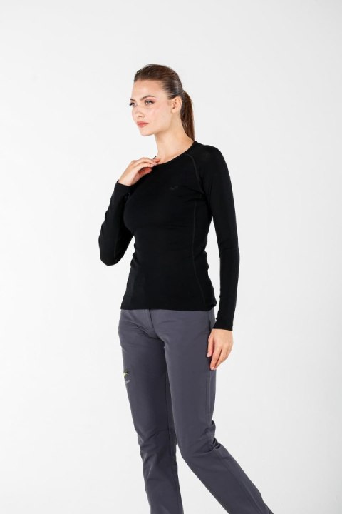 WOOLONA ALIZE KOSZULKA TERMOAKTYWNA DAMSKA Z DŁUGIM RĘKAWEM (100% WEŁNY MERINO) KOLOR CZARNY ROZMIAR M WOOLONA ALIZE KOSZULKA TERMOAKTYWNA DAMSKA Z DŁUGIM RĘKAWEM (100% WEŁNY MERINO) KOLOR CZARNY ROZMIAR M