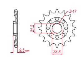 GROSSKOPF WYPRZEDAŻ ZĘBATKA PRZEDNIA 2133 13 SUZUKI RMZ 450 '05-'12, RMX 450 '10-'19 (JTF1441.13)