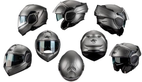 KAPPA KASK KV55 SOLID SZCZĘKOWY MODUŁOWY (FLIP-BACK) Z BLENDĄ KOLOR CZARNY MATT ROZMIAR 63 / XXL (HOMOLOGACJA ECE 22R06)