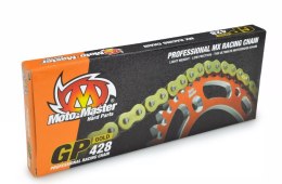 MOTO-MASTER ŁAŃCUCH NAPĘDOWY GP-428 MX PROFESSIONAL MOTOCROSS RACING CHAIN BEZ ORINGÓW KOLOR ZŁOTY (134 OGNIW, ZAPINKA W ZESTAWI