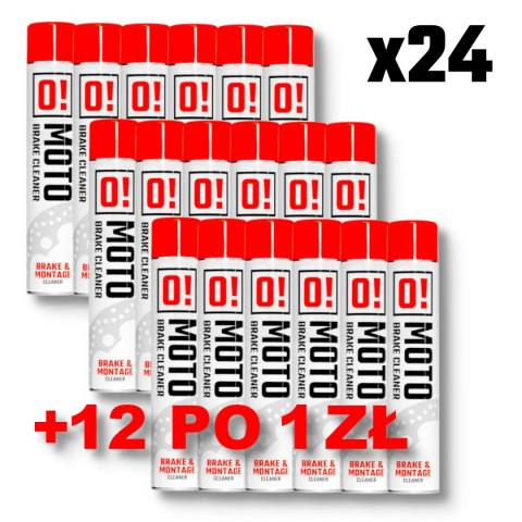 OMOTO ZESTAW 36 SZTUK SPRAY ZMYWACZ DO HAMULCÓW 750ML O! BRAKE CLEANER AND MONTAGE CLEANER + 12 SZTUK PO 1 ZŁ SPRAY ZMYWACZ DO H