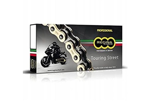 REGINA ŁAŃCUCH NAPĘDOWY 525ZRT (124 OGNIW) Z-RING TOURING-STREET DO 900 CCM ZŁOTY (ZAPINKA+ZAKUWKA) (137ZRT/018)