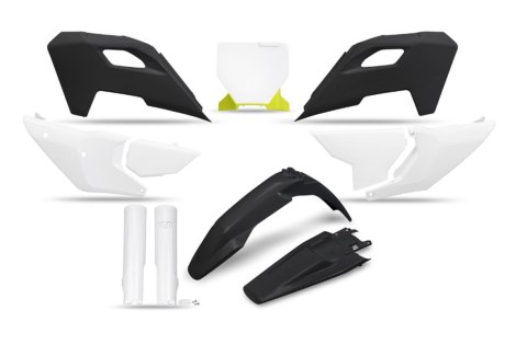 UFO 2025/04 KOMPLET PLASTIKÓW (FULL KIT) Z OSŁONAMI TELESKOPÓW (AMORTYZATORÓW) HUSQVARNA TC 125 / 250 '23-'24, FC 250 / 350 / 45
