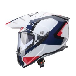 CABERG KASK OFFROAD / TRAIL / ADVENTURE DUOSPORT (DUAL) TANAMI SCRAM Z SZYBKĄ I BLENDĄ KOLOR BIAŁY/CZERWONY/NIEBIESKI (HONDA - H