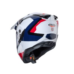 CABERG KASK OFFROAD / TRAIL / ADVENTURE DUOSPORT (DUAL) TANAMI SCRAM Z SZYBKĄ I BLENDĄ KOLOR BIAŁY/CZERWONY/NIEBIESKI (HONDA - H
