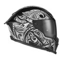 EXKLUSIV (2025) KASK INTEGRALNY GOLIATH MAORI KOLOR CZARNY/BIAŁY ROZMIAR M (DODATKOWA CIEMNA SZYBKA W ZESTAWIE)