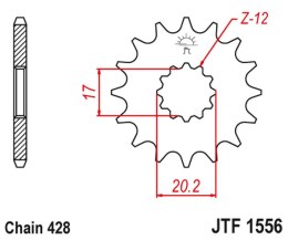 JT ZĘBATKA PRZEDNIA 2064 13 YAMAHA TZR 50 (SPAIN) (206413JT) (ŁAŃC. 428) KONWERSJA