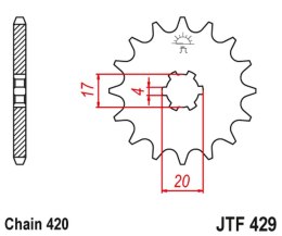 JT ZĘBATKA PRZEDNIA 249 12 SUZUKI RM 50 '81-81' (24912JT) (ŁAŃC. 420)