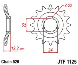 JT ZĘBATKA PRZEDNIA 405 17 APRILIA 600 '85-'87 (40517JT) (ŁAŃC. 520)
