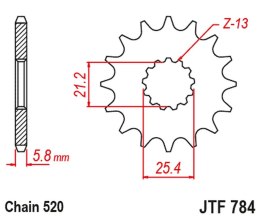 JT ZĘBATKA PRZEDNIA Z GUMĄ BENELLI TRK 702 / X EURO 5 '23-'24 (ŁAŃC. 520)