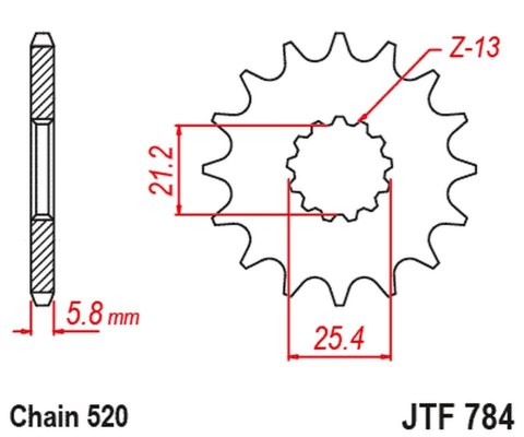 JT ZĘBATKA PRZEDNIA Z GUMĄ BENELLI TRK 702 / X EURO 5 '23-'24 (ŁAŃC. 520)