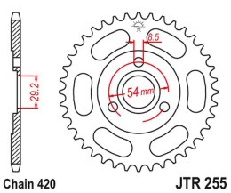 JT ZĘBATKA TYLNA 255 30 HONDA Z 50 MONKEY (25530JT) (ŁAŃC.520)