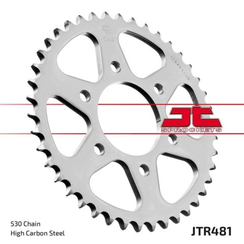 JT ZĘBATKA TYLNA 481 45 KAWASAKI Z 400/550 '80-83', Z 650 '79', KH 500 '72-75' (48145JT) (ŁAŃC.530) NA ZAMÓWIENIE JT ZĘBATKA TYLNA 481 45 KAWASAKI Z 400/550 '80-83', Z 650 '79', KH 500 '72-75' (48145JT) (ŁAŃC.530) NA ZAMÓWIENIE