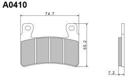 NISSIN KLOCKI HAMULCOWE KH265 / KH296 PREMIUM SEMI-METALLIC (SPIEK METALICZNY) (ECE R90) (MADE IN JAPAN) (2P-245NS)