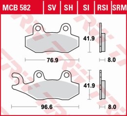 TRW ZF KLOCKI HAMULCOWE KH135 SINTER OFFROAD KAWASAKI KLX 125 '10-'13, KX 125/250/500 '89-'93, KDX 200/250 '93-'94, KLX '09-'17,