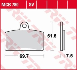 TRW ZF KLOCKI HAMULCOWE KH399 SINTER STREET APRILIA RS4 50/125 '11-, DERBI GPR 50 2T '09-'16, GPR 125 2T/4T '04-'16, PEUGEOT XR-