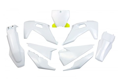 UFO KOMPLET PLASTIKÓW HUSQVARNA TC 125/250 '19-'22, FC 250/350/450 '19-'22 KOLOR OEM '22 (BIAŁY)