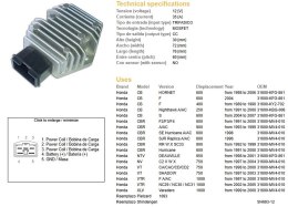 DZE REGULATOR NAPIĘCIA HOND CB 250 NIGHTHAWK '91-'00; CB 600F HORNET '98-'06; CBR 600F2/F3/F4 '91-'03; CBR 900RR '92-'99; VT 750