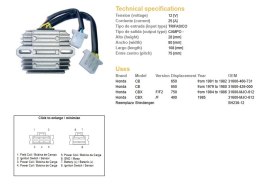 DZE REGULATOR NAPIĘCIA HONDA CB 650 '79-'82; CBX 400F '85; CBX 750F '84-'86 (31600-460-731) (ESR190)