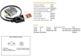 DZE REGULATOR NAPIĘCIA HONDA XL1000V VARADERO '03-'11 (31600-MBT-D21) MOSFET (50A) (FH008AA)