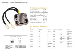DZE REGULATOR NAPIĘCIA HONDA VT 600C SHADOW '88-'07; NTV 650 REVERE (OEM-31600-MY0-771) (ESR250, RGU-115)