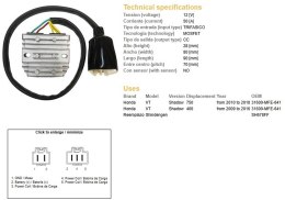 DZE REGULATOR NAPIĘCIA HONDA VT 750C SHADOW '10-'18 (31600-MFE-641) (50A) (MOSFET)