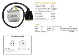 DZE REGULATOR NAPIĘCIA HONDA VT 750C SHADOW '10-'18 (31600-MFE-641) (50A) (MOSFET)