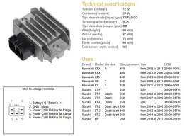 DZE REGULATOR NAPIĘCIA KAWASAKI KX 250F '11-'12; KX 450F '09-'11; KFX 400 '03-'06; KFX 450R '08-'13; SUZUKI LT-F 250 OZARK '02-'