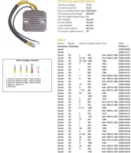 DZE REGULATOR NAPIĘCIA SUZUKI GS 250/400/450/550/650/750/1000; GSX 400/750/1000/1100 (ESR100,ESR090)