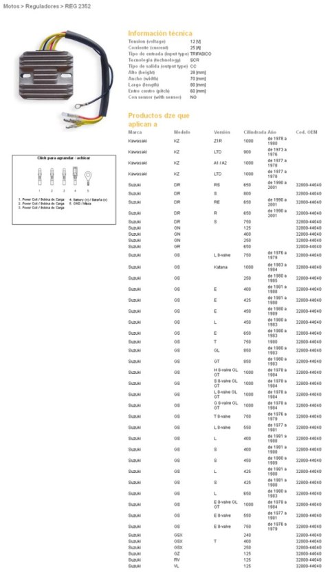 DZE REGULATOR NAPIĘCIA SUZUKI GS 250/400/450/550/650/750/1000; GSX 400/750/1000/1100 (ESR100,ESR090) DZE REGULATOR NAPIĘCIA SUZUKI GS 250/400/450/550/650/750/1000; GSX 400/750/1000/1100 (ESR100,ESR090)