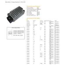 DZE REGULATOR NAPIĘCIA YAMAHA XT 225 SEROW '98-'03; XT 250 '08-'12; XT 600E/K '91-'02; XT 600Z TENERE '86-'89; XTZ 750 SUPER TEN