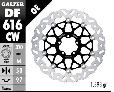 GALFER TARCZA HAMULCOWA PRZÓD KTM 890SMT '23-'25 (WAVE FLOATING) (320X64X5MM)