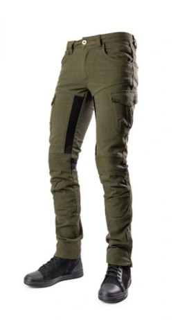 MODEKA SPODNIE SPODNIE JEANSY MOTOCYKLOWE CITY NOMAD TROOPER KOLOR ZIELONY (OLIWKA) ROZMIAR M